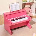 25 Keys Kids Piano Keyboard with Adjustable Speed and Teaching Mode-Pink - Pink - Pianos & Keyboards