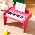 25 Keys Kids Piano Keyboard with Adjustable Speed and Volume-Pink - Pink - Pianos & Keyboards