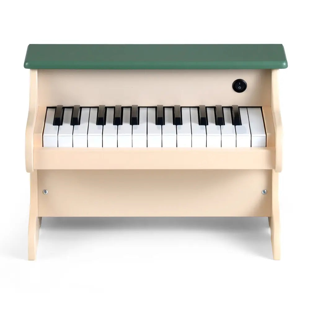 25 Keys Kids Piano Keyboard Wooden Digital Piano Toy with Removable Music Stand-Green - Green - Pianos & Keyboards