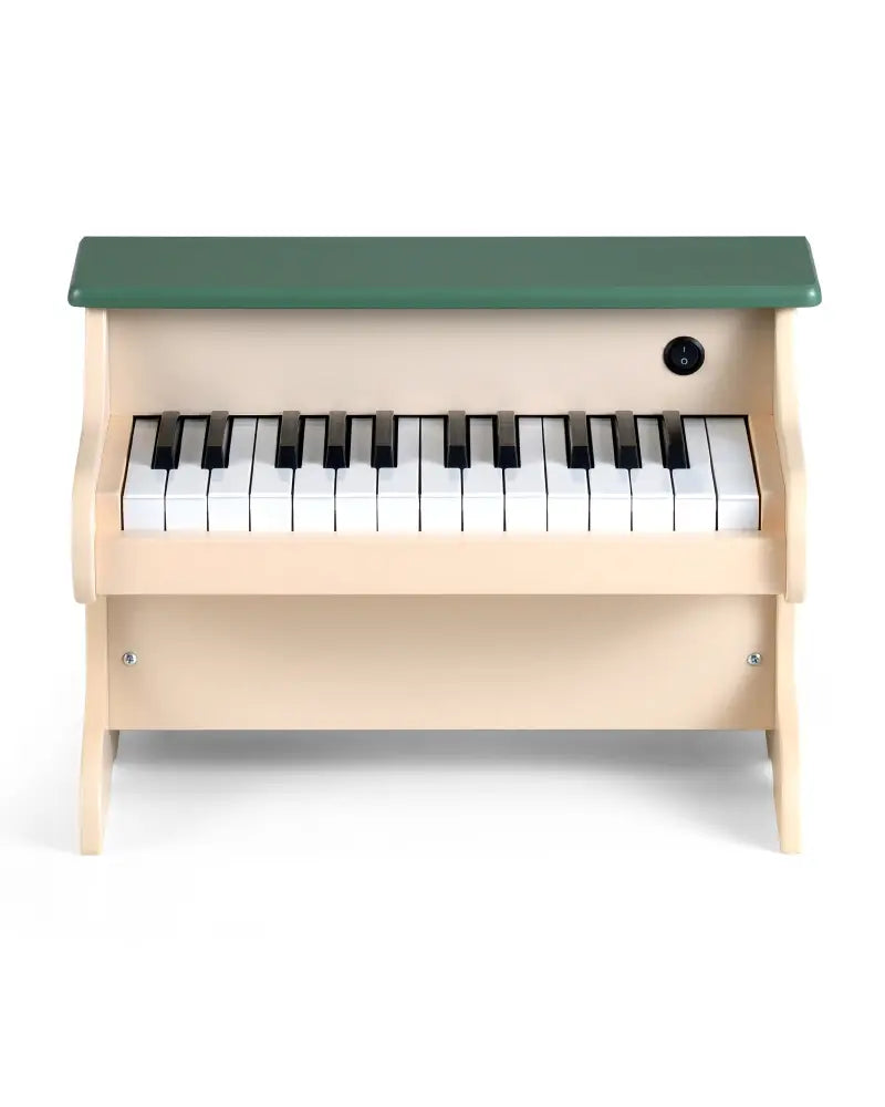 25 Keys Kids Piano Keyboard Wooden Digital Piano Toy with Removable Music Stand-Green - Green - Pianos & Keyboards