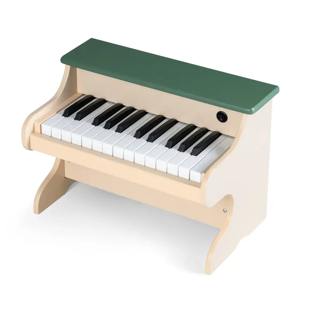 25 Keys Kids Piano Keyboard Wooden Digital Piano Toy with Removable Music Stand-Green - Green - Pianos & Keyboards