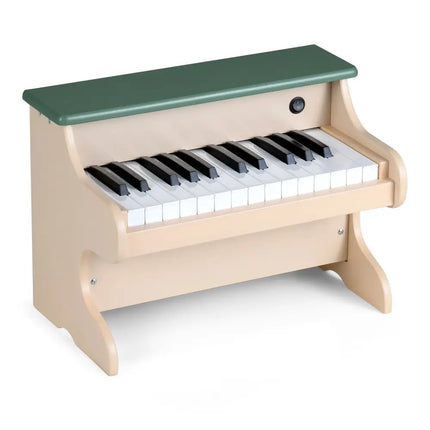 25 Keys Kids Piano Keyboard Wooden Digital Piano Toy with Removable Music Stand - Green - Oasis Home Essentials