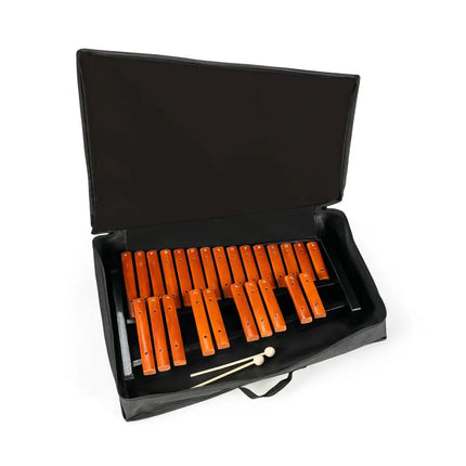 25 Notes Xylophone Wooden Percussion Educational Instrument with 2 Mallets - Black - Drums & Percussion