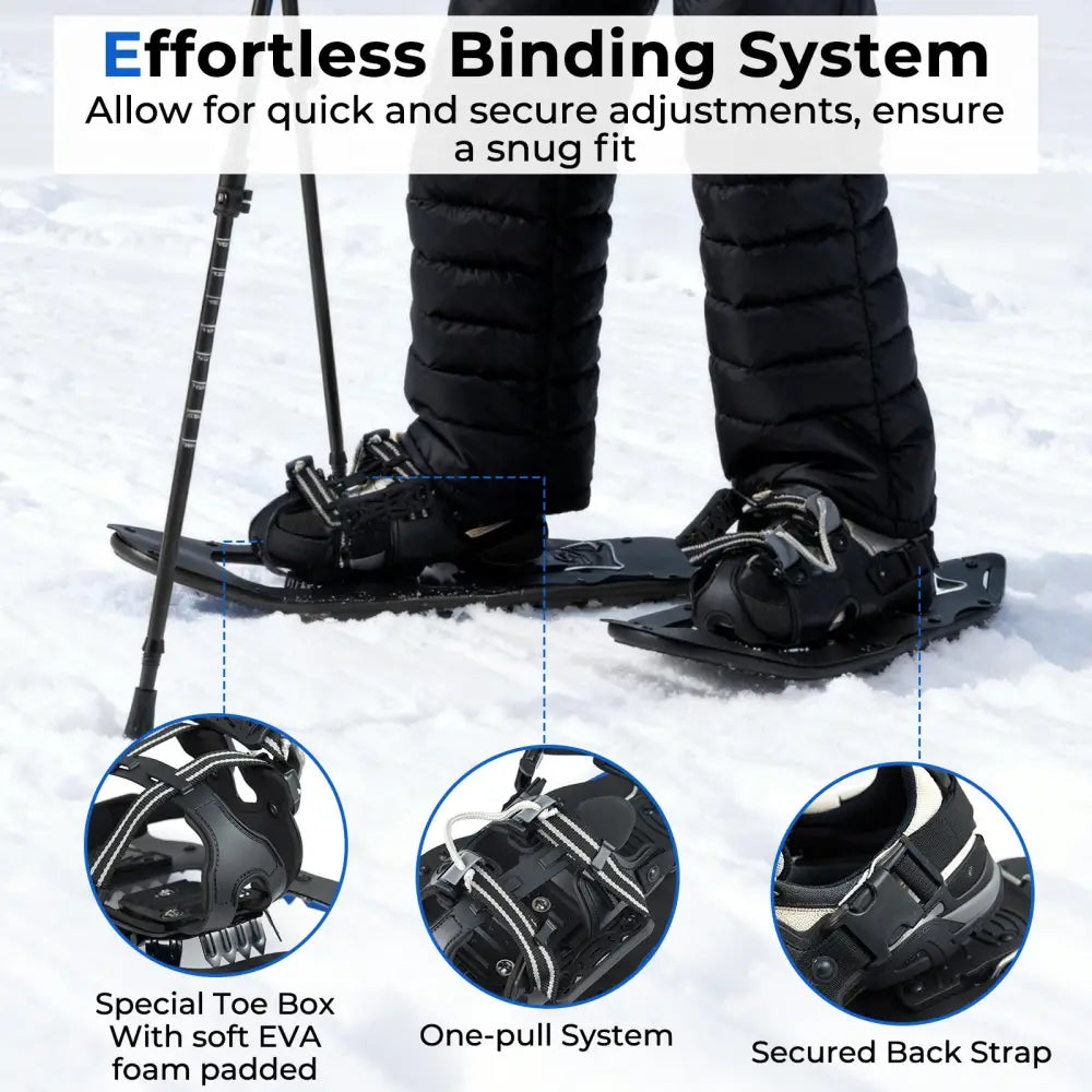 25€ Snowshoes with Trekking Poles-Black - Black - Winter Sports & Activities