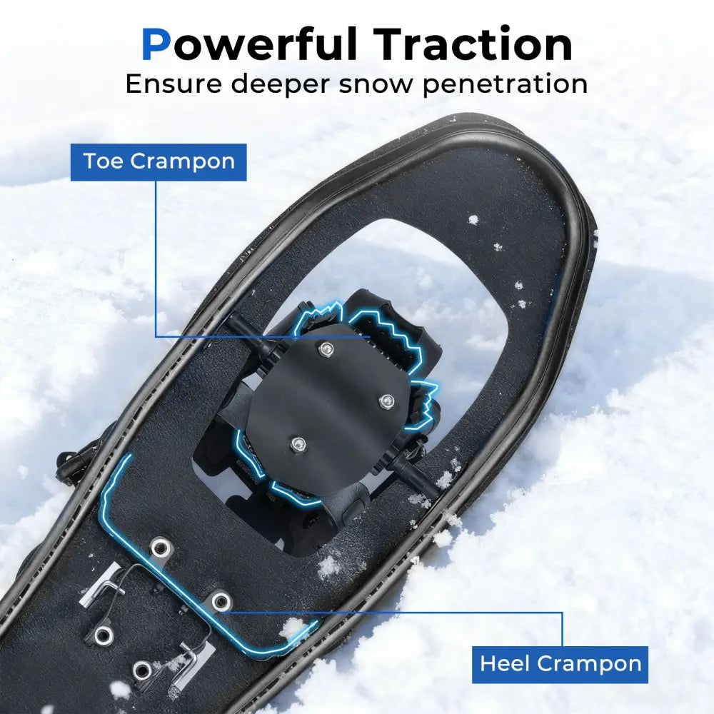 25€ Snowshoes with Trekking Poles-Black - Black - Winter Sports & Activities