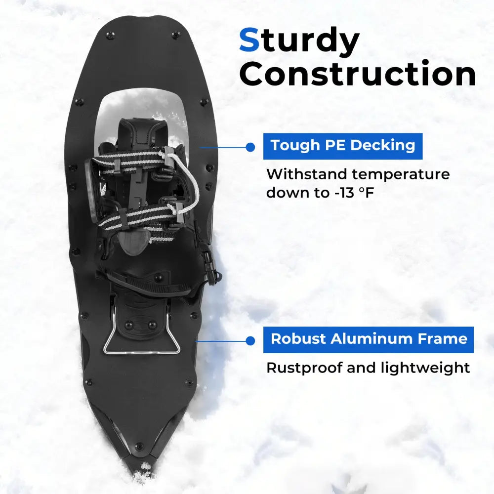 25€ Snowshoes with Trekking Poles-Black - Black - Winter Sports & Activities