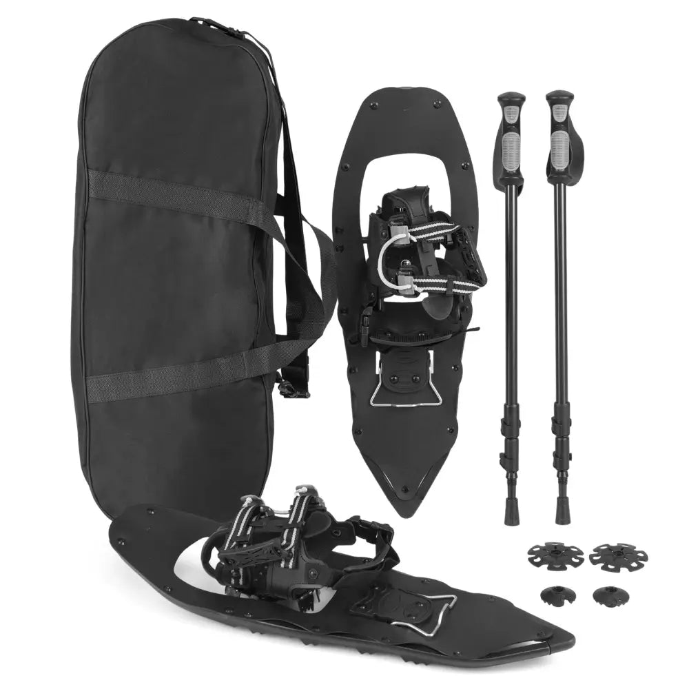25€ Snowshoes with Trekking Poles-Black - Black - Winter Sports & Activities