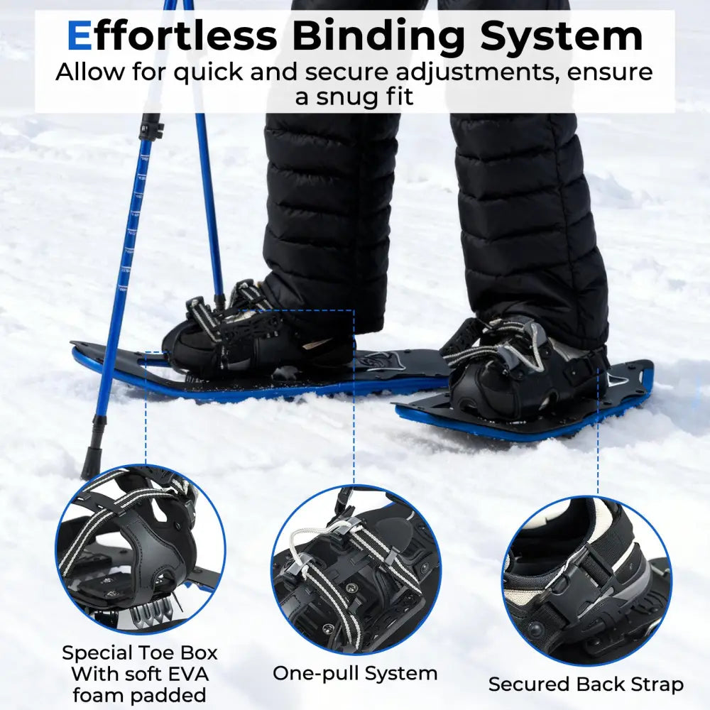 25€ Snowshoes with Trekking Poles-Blue - Blue - Winter Sports & Activities