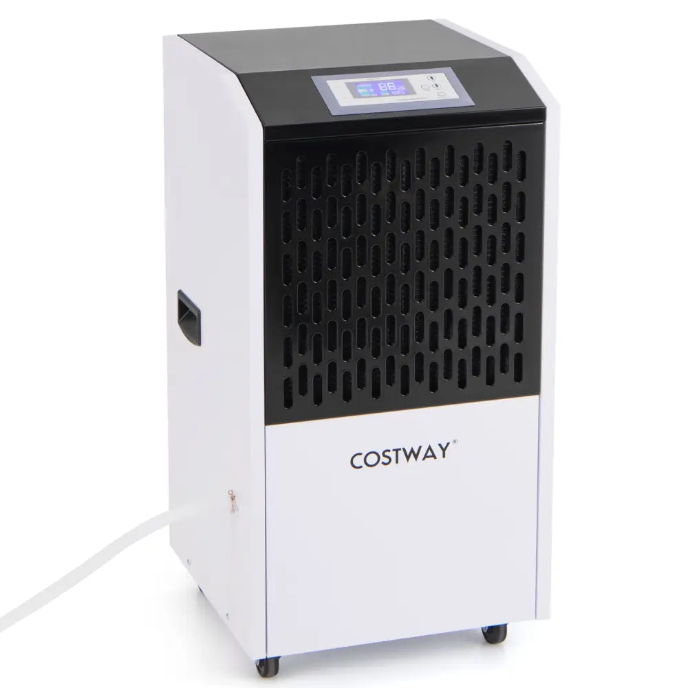 250 Pints Commercial Dehumidifier with Drain Hose Large Spaces up to 8500 Sq.Ft-White - White - Dehumidifiers