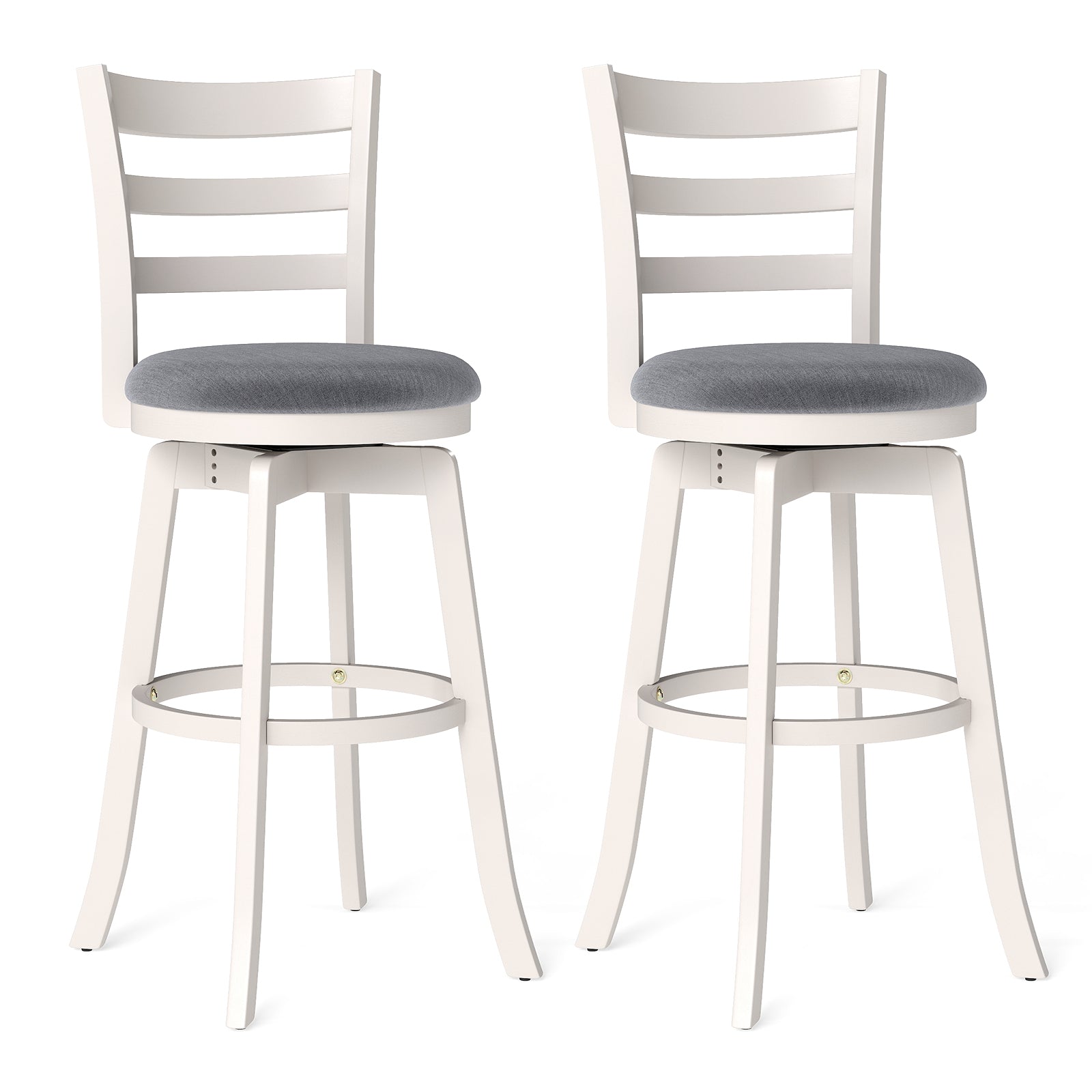 25"/30.5" Swivel Barstools Set of 2  360° Rotating Bar/Counter Height Chairs with Upholstered Seat-30.5 Inch