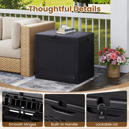 25 Gallon Outdoor Storage Box with Rattan Patterns-Brown