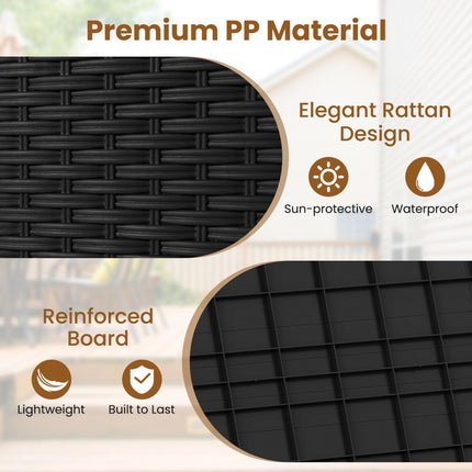 25 Gallon Outdoor Storage Box with Rattan Patterns-Black