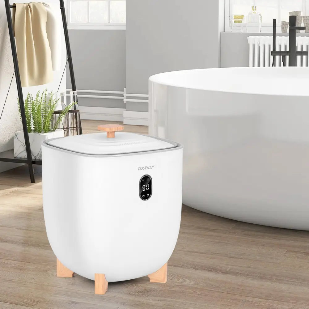 25L Towel Warmer Bucket with 2 Temperature Settings and Auto Shut Off-White - White - Dryers