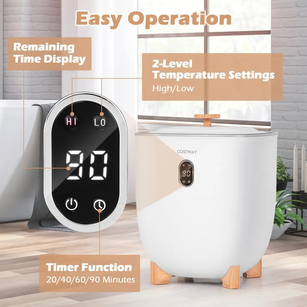 25L Towel Warmer Bucket with 2 Temperature Settings and Auto Shut Off-White - White - Dryers