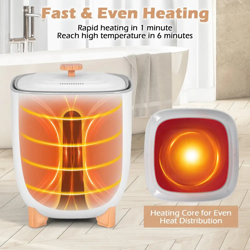 25L Towel Warmer Bucket with 2 Temperature Settings and Auto Shut Off-White - White - Dryers