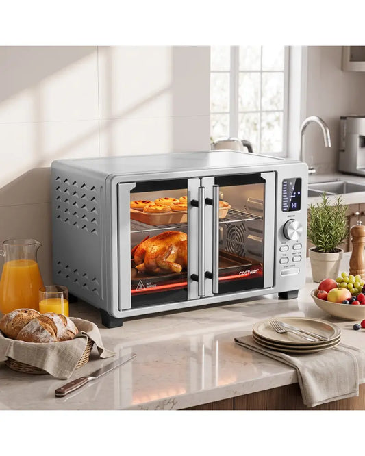 26.4 Quart French Door Convection Toaster Oven with 11 Presets-Silver - Silver - Toaster Ovens