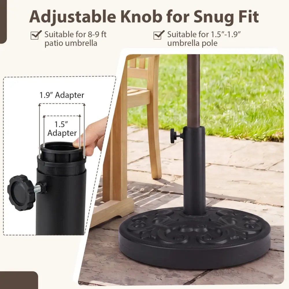 26.5 LBS Heavy-duty Round Umbrella Stand with Adjustable Knob - Outdoor Umbrella Bases
