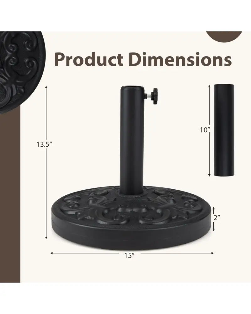 26.5 LBS Heavy-duty Round Umbrella Stand with Adjustable Knob - Outdoor Umbrella Bases