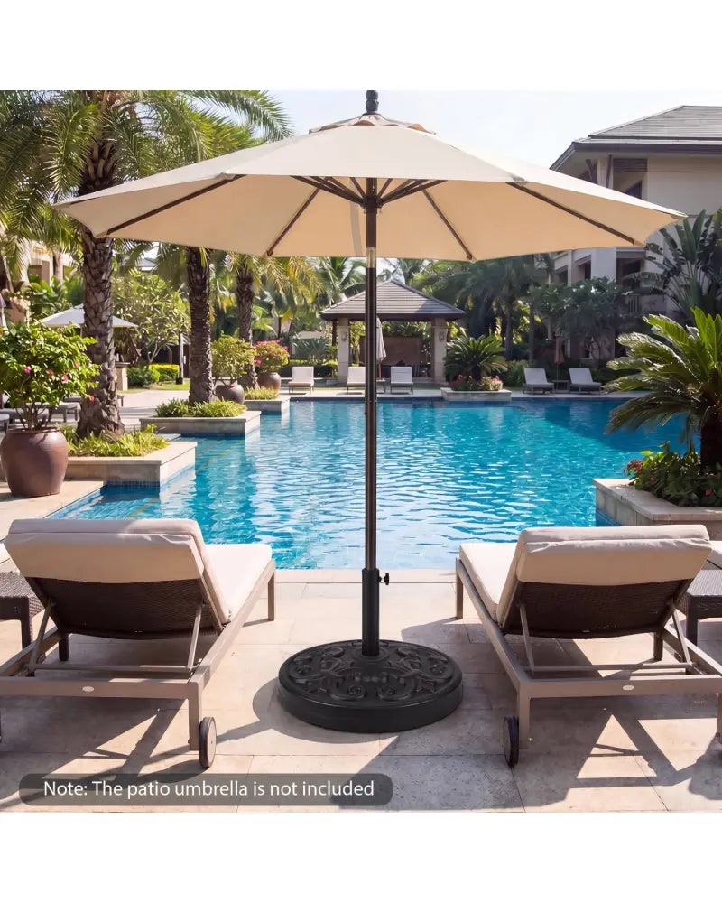26.5 LBS Heavy-duty Round Umbrella Stand with Adjustable Knob - Outdoor Umbrella Bases
