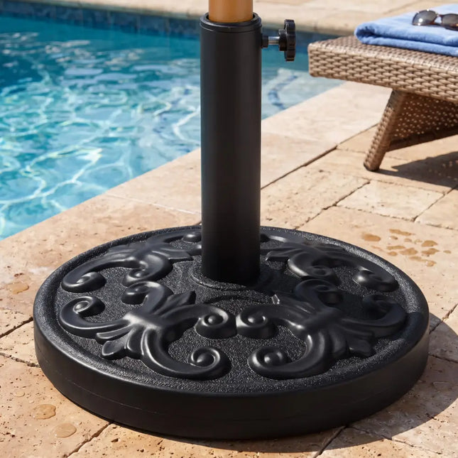 26.5 LBS Heavy-duty Round Umbrella Stand with Adjustable Knob - Outdoor Umbrella Bases