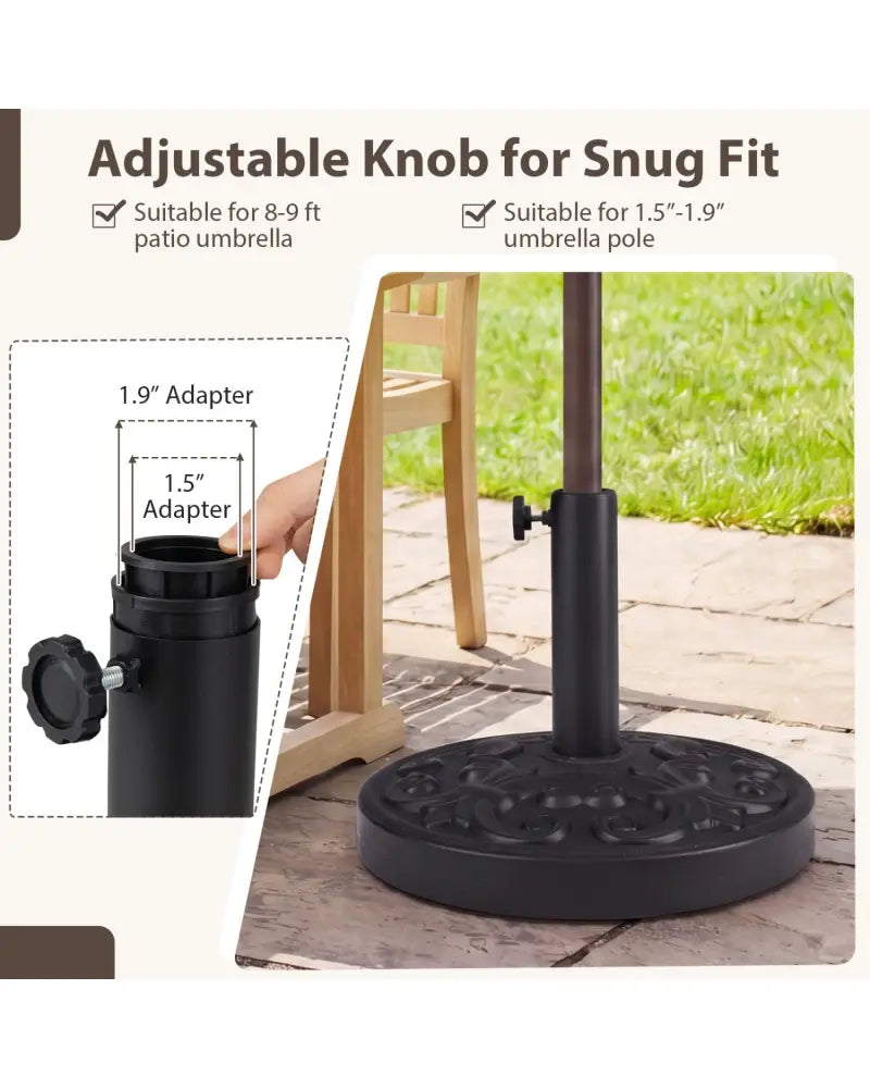 26.5 LBS Heavy-duty Round Umbrella Stand with Adjustable Knob - Outdoor Umbrella Bases