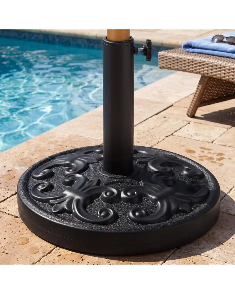 26.5 LBS Heavy-duty Round Umbrella Stand with Adjustable Knob - Outdoor Umbrella Bases