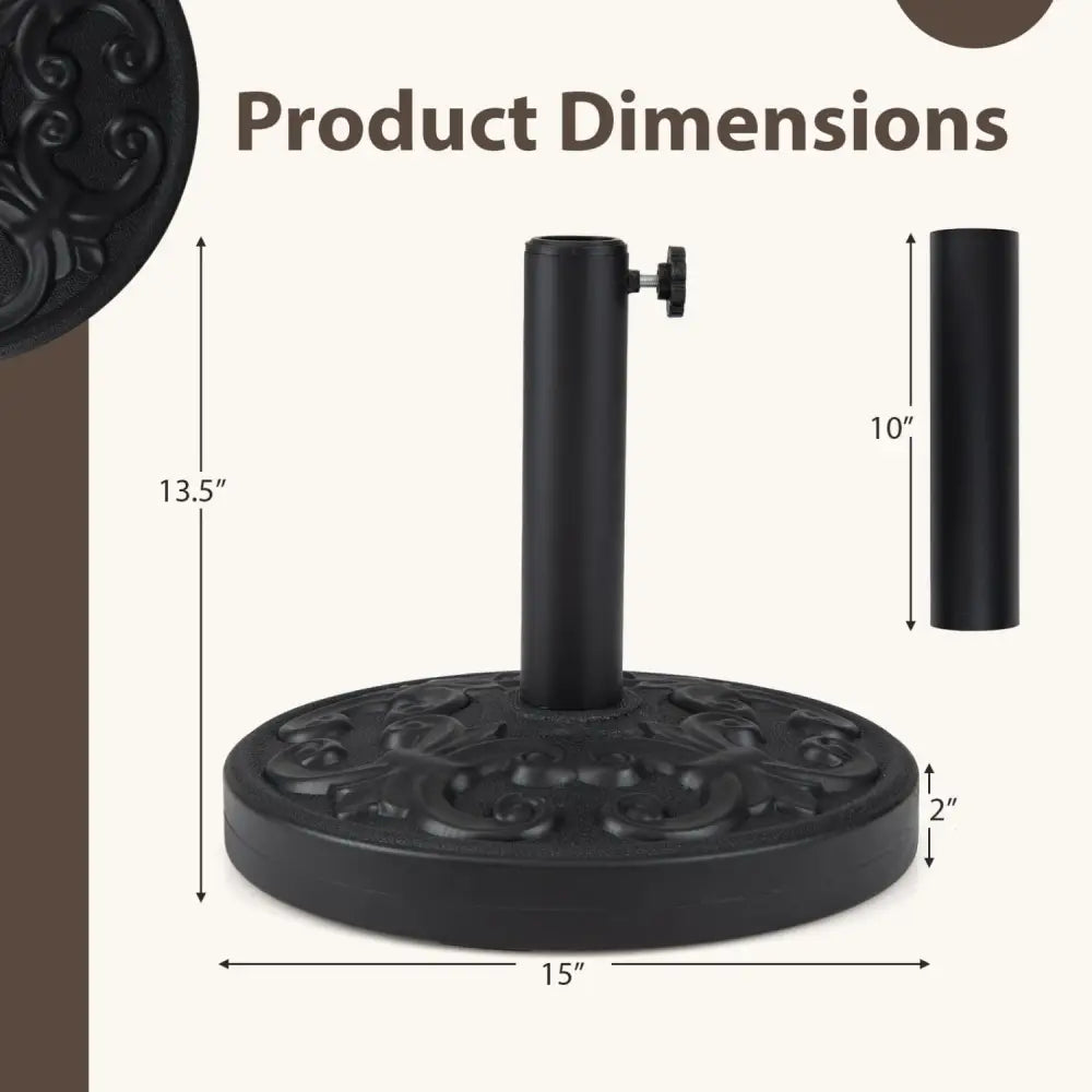 26.5 LBS Heavy-duty Round Umbrella Stand with Adjustable Knob - Outdoor Umbrella Bases