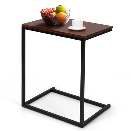26 Inch Beside Sofa Laptop Holder End Stand Desk-Dark Brown - Dark Brown - End & Side Tables