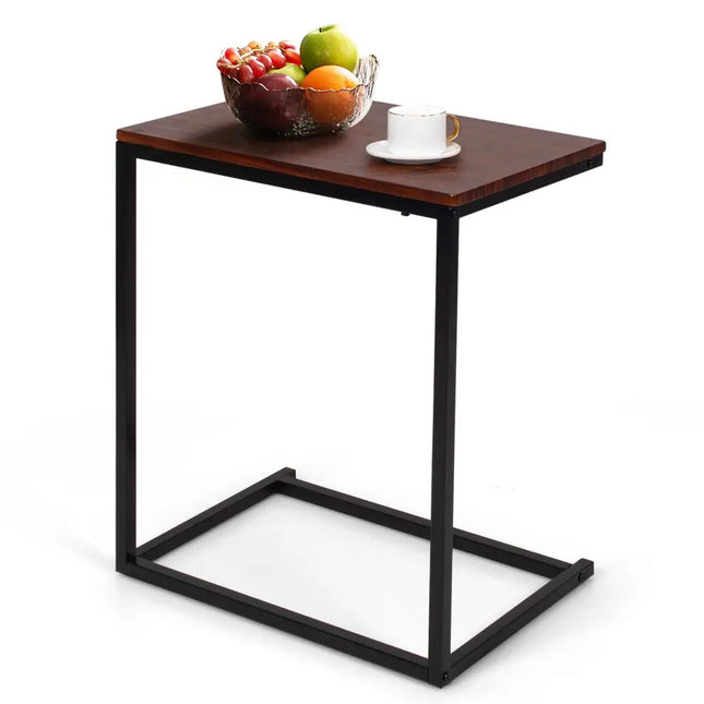 26 Inch Beside Sofa Laptop Holder End Stand Desk-Dark Brown - Dark Brown - End & Side Tables