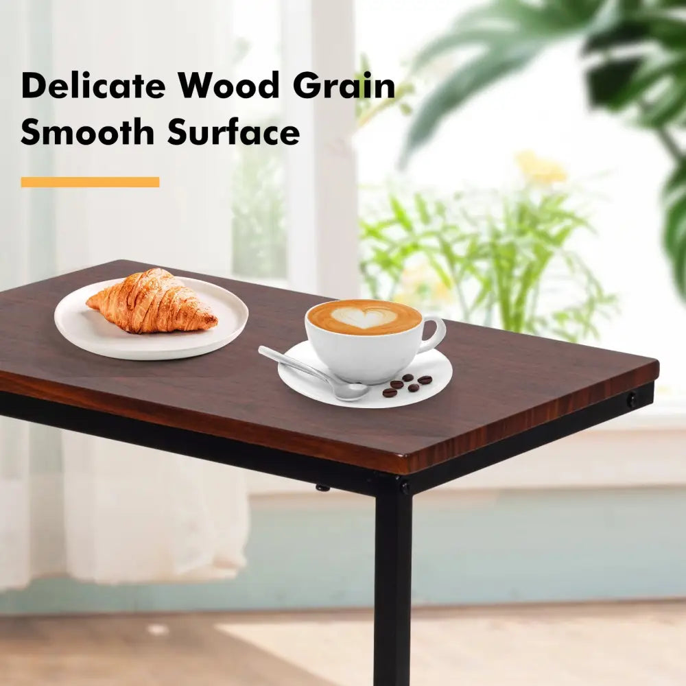 26 Inch Beside Sofa Laptop Holder End Stand Desk-Dark Brown - Dark Brown - End & Side Tables