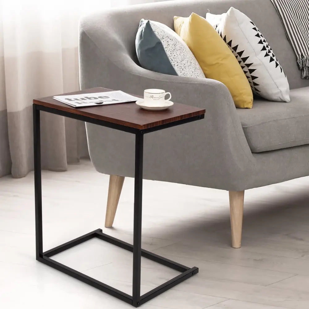 26 Inch Beside Sofa Laptop Holder End Stand Desk-Dark Brown - Dark Brown - End & Side Tables