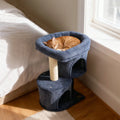26 Inch Cat Tower with Large Padded Push Perch and Dual Condos-Dark Gray - Dark Gray - Cat Trees Condos & Scratchers