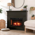 26 Inch Infrared Electric Fireplace Insert with Remote Control-Black - Black - Fireplaces