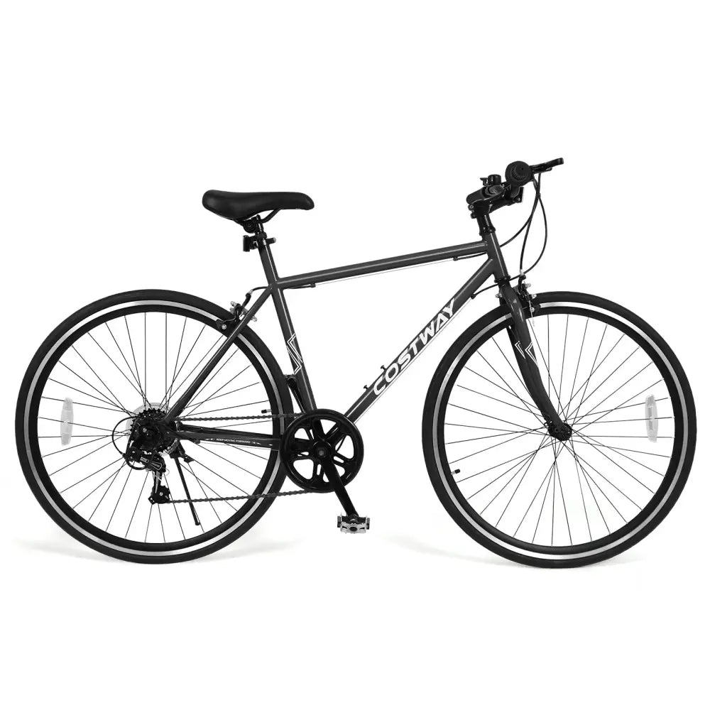 26 Inch Mountain Bike Adjustable with 6-Speed and All-terrain Rubber Wheels-Black - Black - Kids Bike