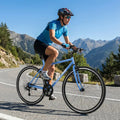 26 Inch Mountain Bike Adjustable with 6-Speed and All-terrain Rubber Wheels-Blue - Blue - Kids Bike