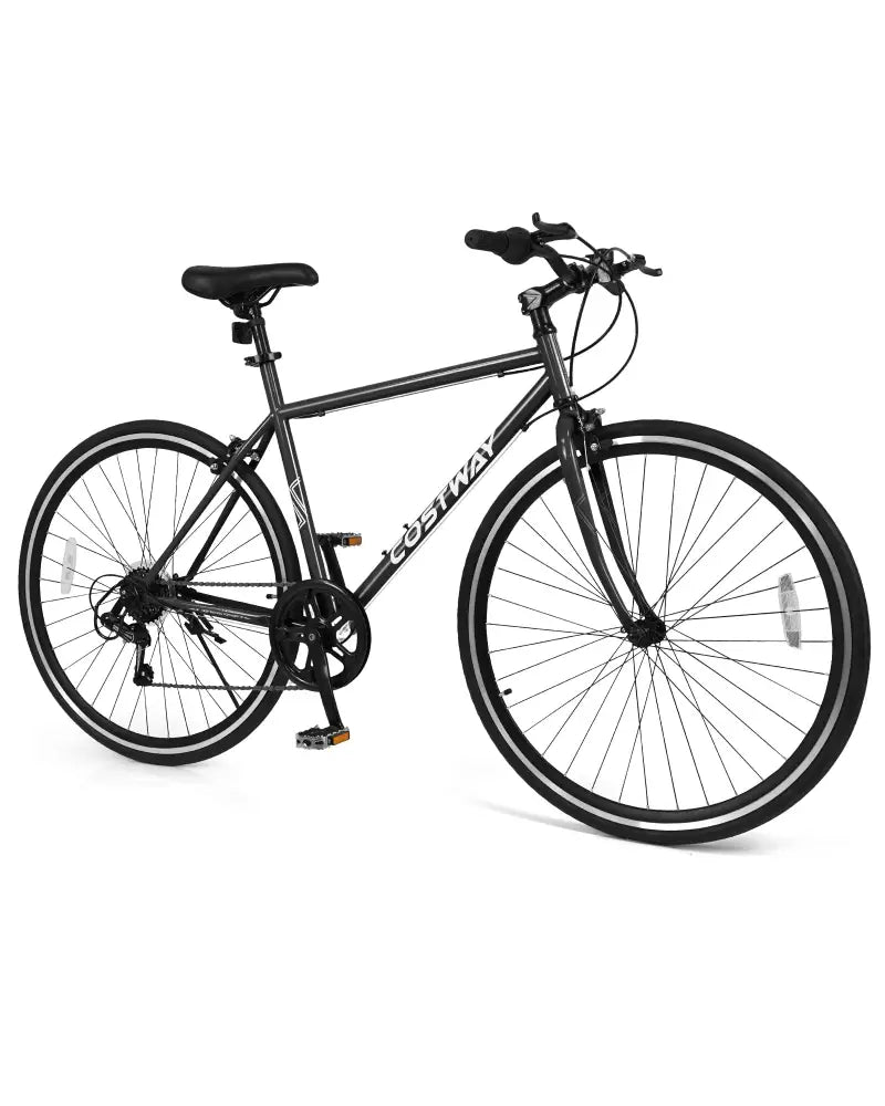 26 Inch Mountain Bike Adjustable with 6-Speed and All-terrain Rubber Wheels-Black - Black - Kids Bike