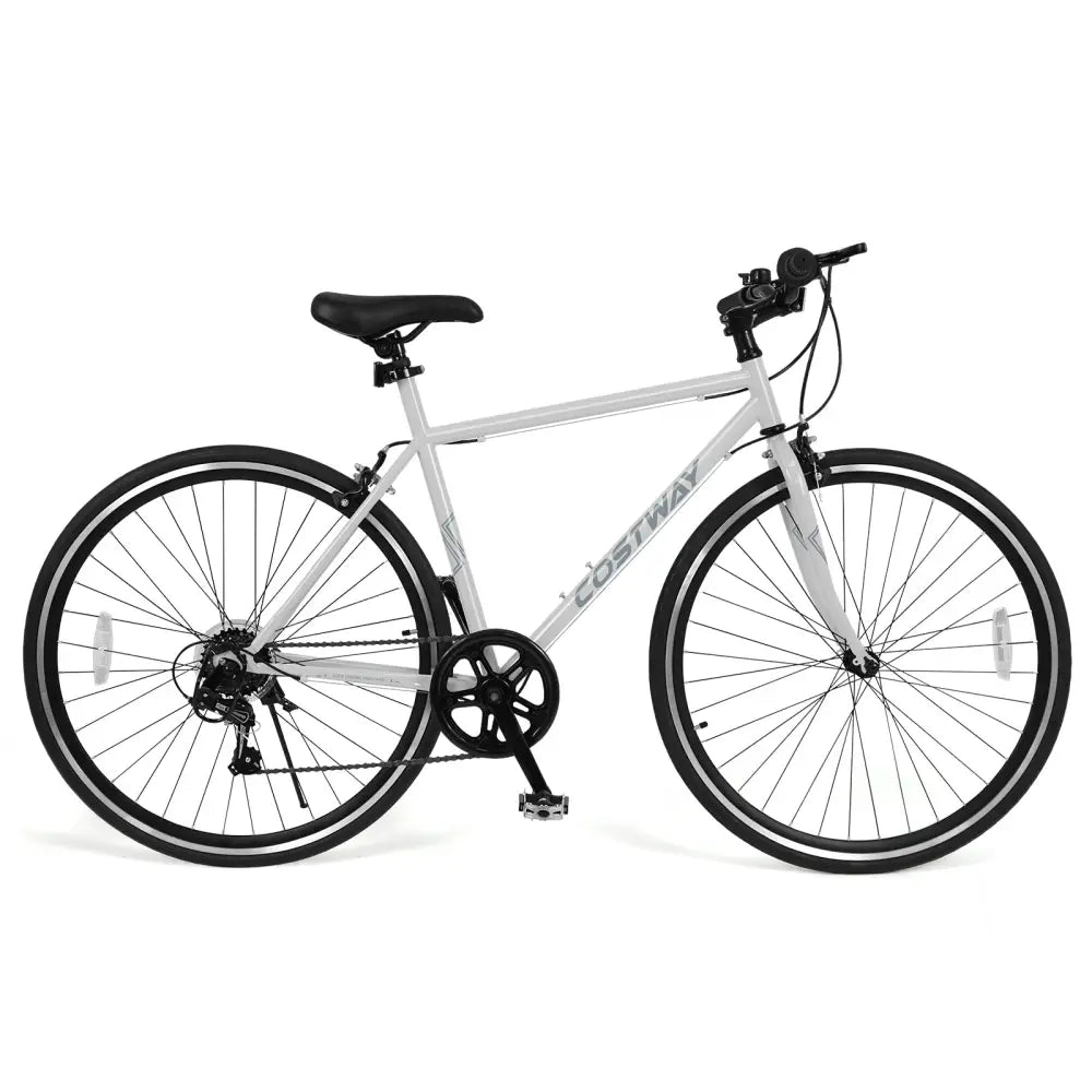 26 Inch Mountain Bike Adjustable with 6-Speed and All-terrain Rubber Wheels-Gray - Gray - Kids Bike