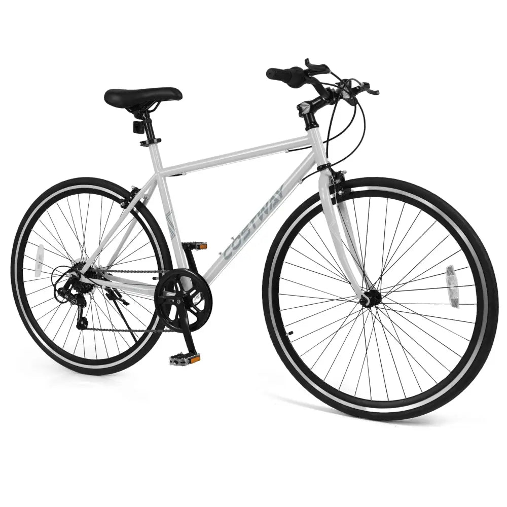 26 Inch Mountain Bike Adjustable with 6-Speed and All-terrain Rubber Wheels-Gray - Gray - Kids Bike