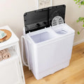 26 lbs Semi-Automatic Twin Tub Washing Machine with Drain Pump-Black - Black - Washing Machines