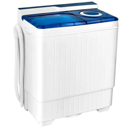 26 Pound Portable Semi-Automatic Washing Machine with Built-in Drain Pump-Blue - Blue - Washing Machines