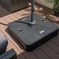260 lbs Offset Patio Umbrella Base with Wheels Sand Water Filled - Black - Outdoor Umbrella Bases
