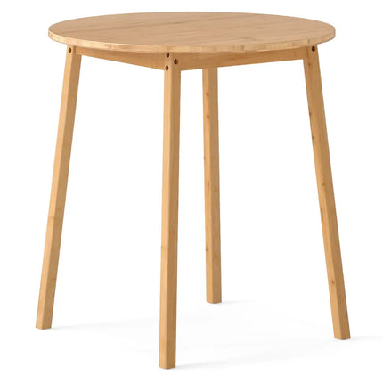 27.5 Inch Round Bamboo Dining Table for 2-4 Person-Natural Costway
