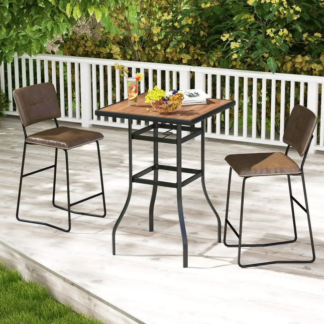 27.5 Inches Patio Bar Table for Garden Backyard Poolside - Patio Coffee Tables