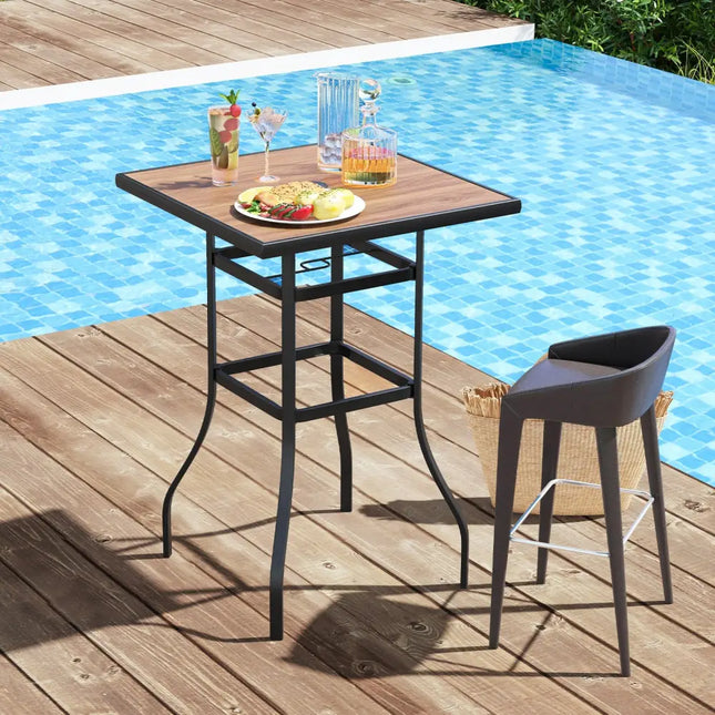 27.5 Inches Patio Bar Table for Garden Backyard Poolside - Patio Coffee Tables
