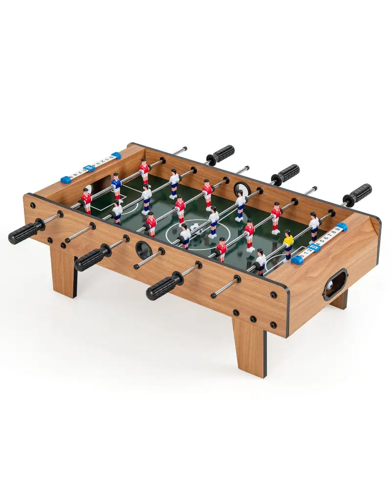 27 Inch Foosball Table Mini Tabletop Soccer Game - Brown - Game Room