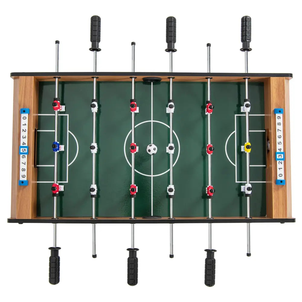27 Inch Foosball Table Mini Tabletop Soccer Game - Brown - Game Room
