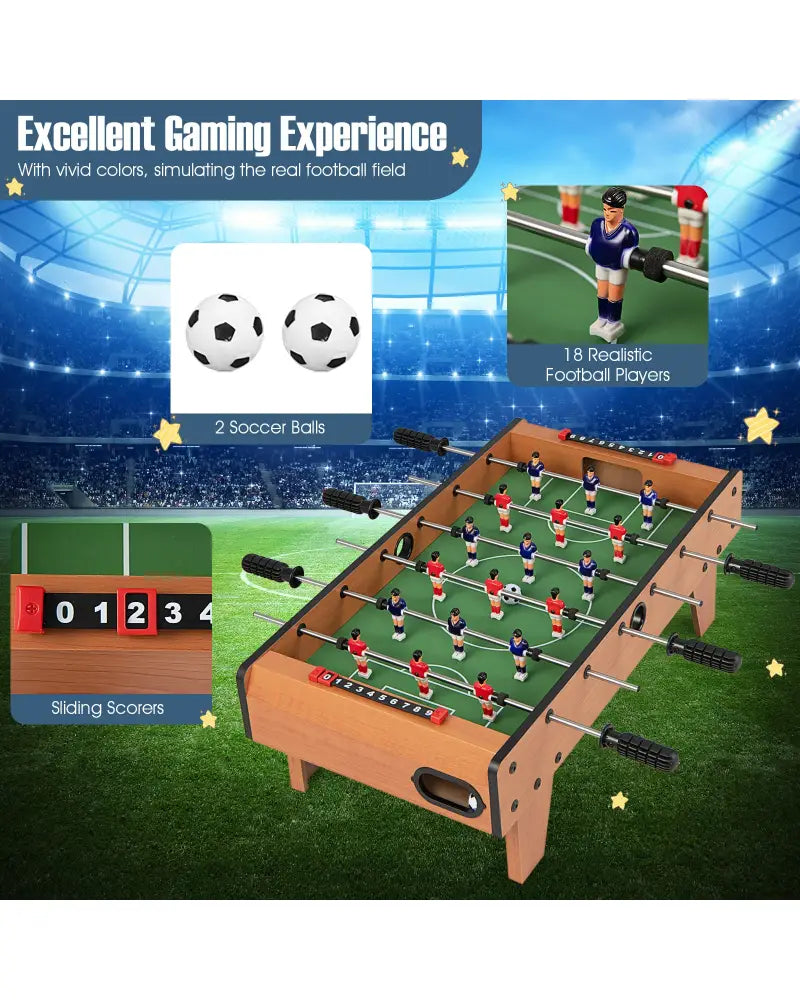 27 Inch Indoor Competition Game Foosball Table with Legs - Brown - Game Room