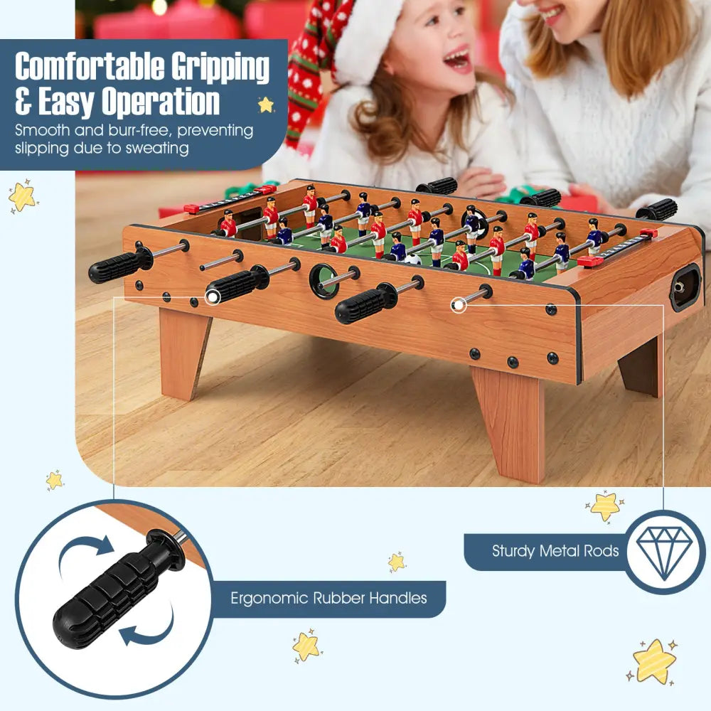 27 Inch Indoor Competition Game Foosball Table with Legs - Brown - Game Room