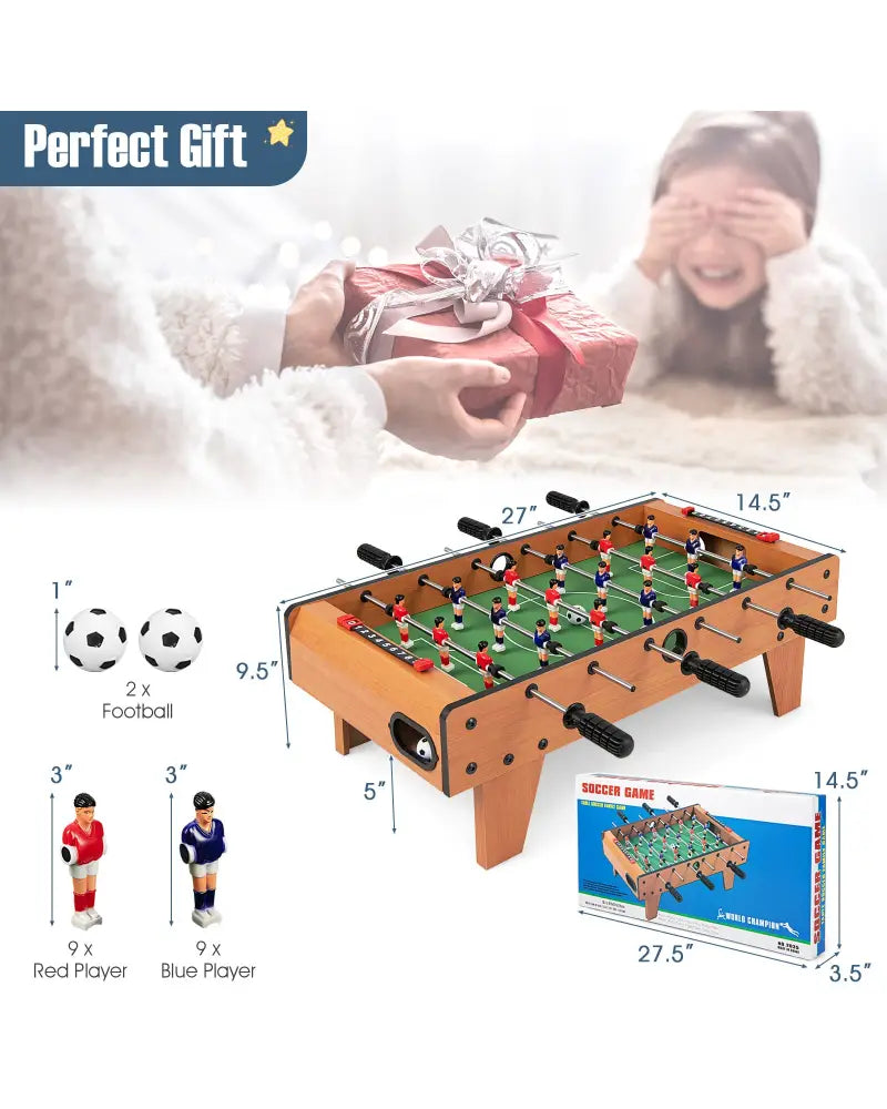 27 Inch Indoor Competition Game Foosball Table with Legs - Brown - Game Room