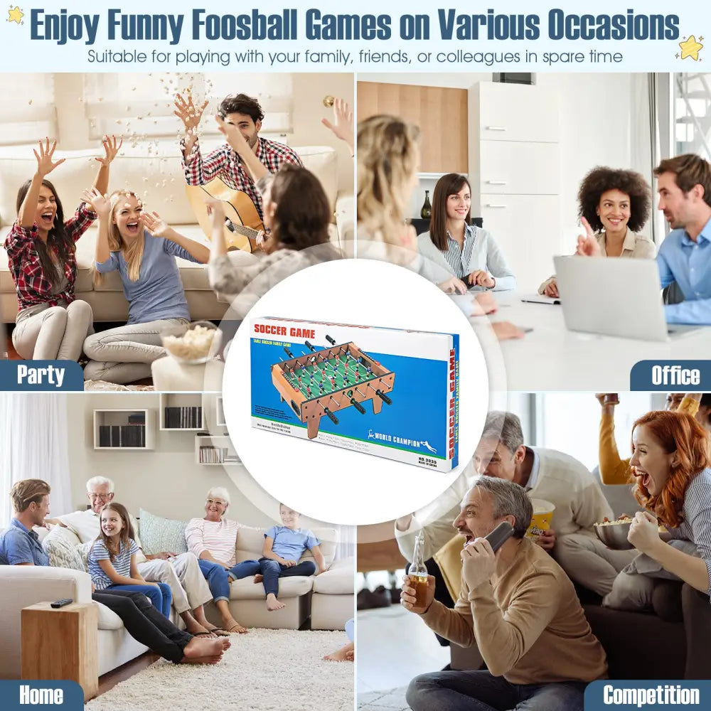 27 Inch Indoor Competition Game Foosball Table with Legs - Brown - Game Room